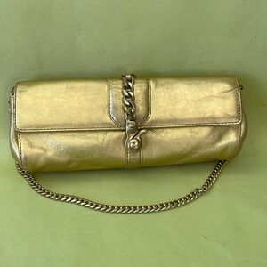 Vintage gold Juicy Couture leather clutch/mini bag